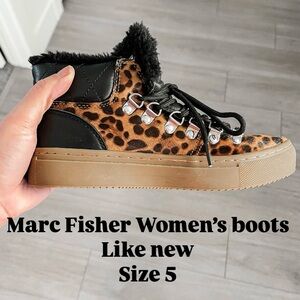 Like New Marc Fisher daisy cheetah boots women’s size 5